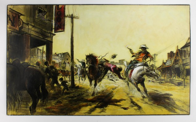 Tyrus Wong, The Wild Bunch, 1969; preproduction illustration, Warner Bros. Courtesy of Tyrus Wong Family)
