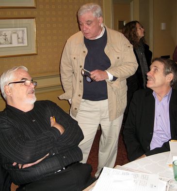 Film Critics Richard Corliss (Time), Rex Reed (Observer), and Peter Travers (Rolling Stone). Photographed by Jill Krementz at The Regency Hotel when New York Film Critics convened to vote on the year's best films in 2011. 