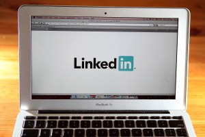 LinkedIn logo is displayed on the screen of a laptop. (Photo Illustration by Justin Sullivan/Getty Images)