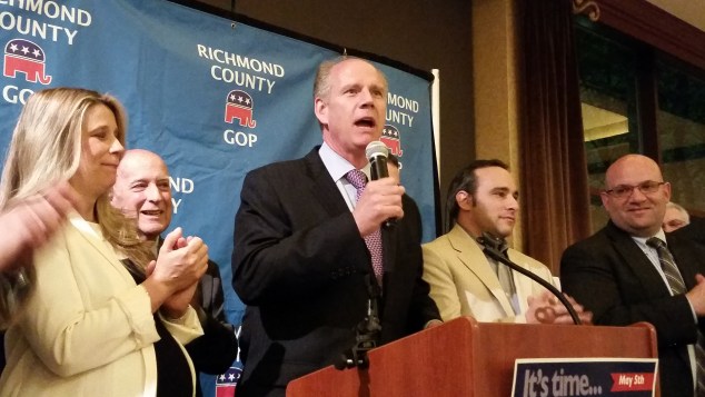 Staten Island District Attorney Daniel Donovan tonight. (Photo: Ross Barkan/New York Observer)