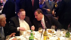 Mr. Christie with Mr. Adelson, the casino magnate. (Photo: Ross Barkan/New York Observer)