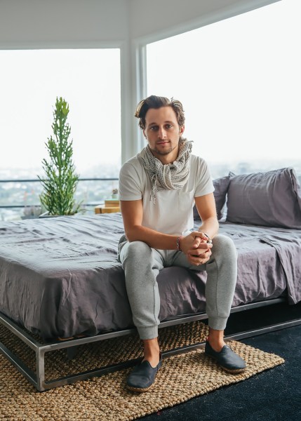 Brad Sherman, 30, works out of his home. (Photo: Yoon Kim)
