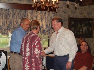 Dave Larsen, right, in campaign mode.