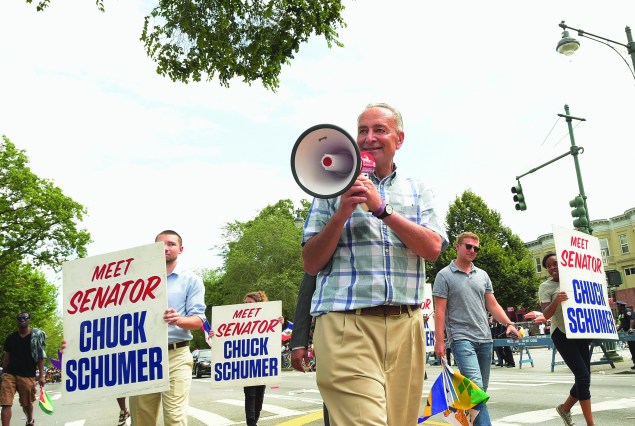 Mr. Schumer at the annual Caribbean Day Parade last year.  (Photo: Michael Loccisano/Getty Images)