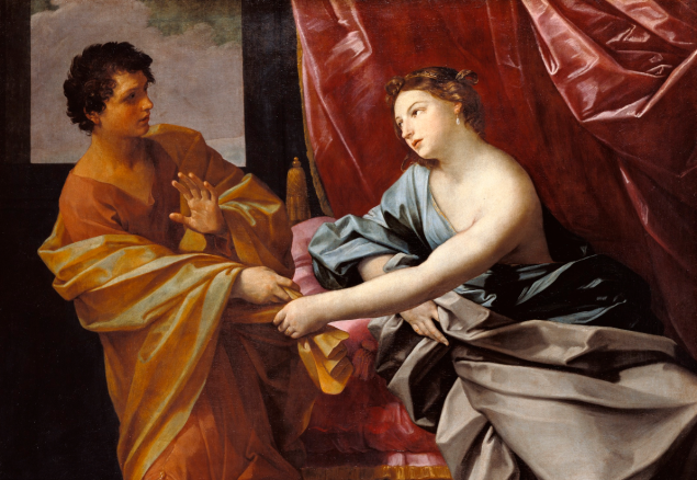 Joseph and Potiphar's Wife, about 1630, Guido Reni. Oil on canvas. (Photo: J. Paul Getty Museum)