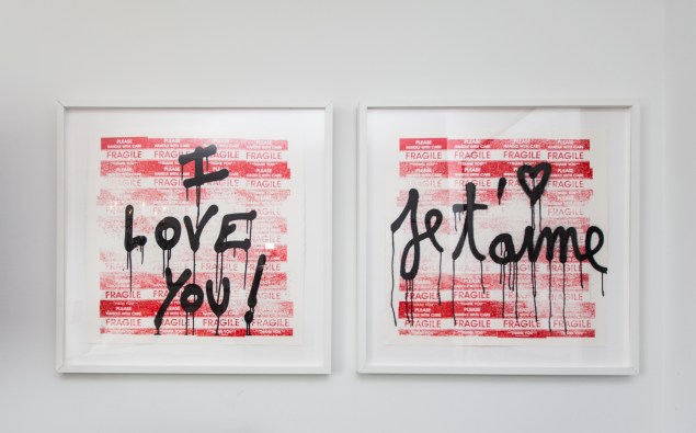 Mr. Brainwash paintings. (Photo: Emily Assiran/New York Observer)