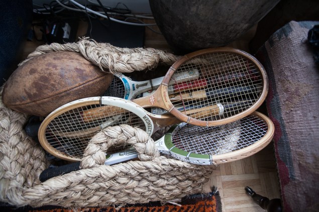Vintage sports equipment. (Photo: Emily Assiran/New York Observer)
