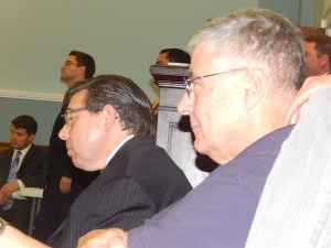Sette, right, and Assemblyman Tony Bucco (R-25), both of whom back the Scapicchio-Krickus-Smith Team.