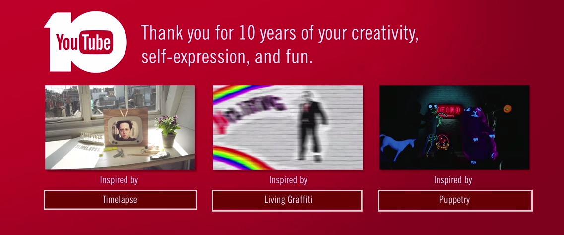 YouTube Celebrates Its 10th Anniversary With A Video Compilation You ...