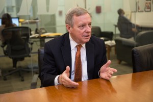 Senator Dick Durbin today. (Photo: Arman Dzidzovic/New York Observer)