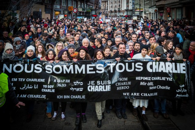 Protest after Charlie Hebdo massacre (Wikimedia).