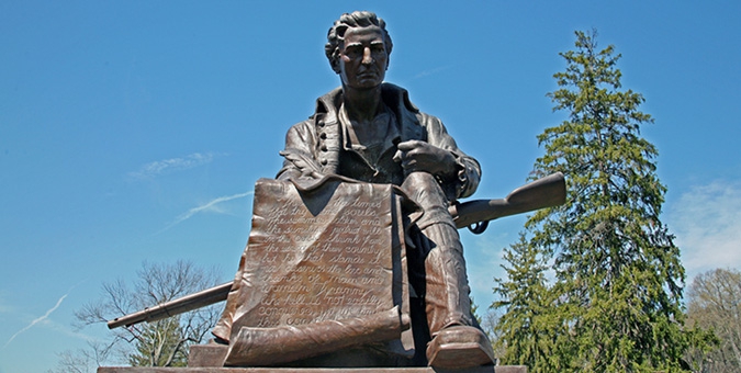 The Tom Payne statue in Morristown.