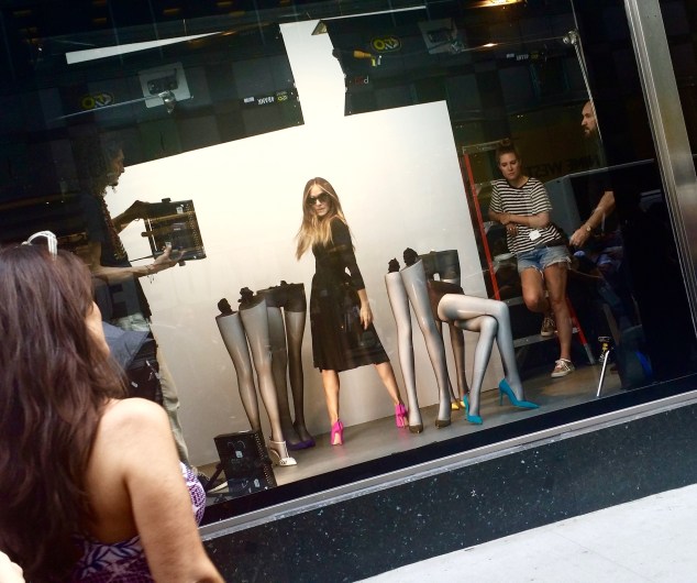 SJP poses in a Bloomingdale's window. (Photo: SJP/Bloomingdale's)