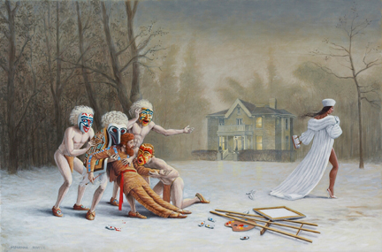 Kent Monkman, Duel After the Masquerade, (2007). (Photo: Leslie-Lohman Museum of Gay and Lesbian Art)