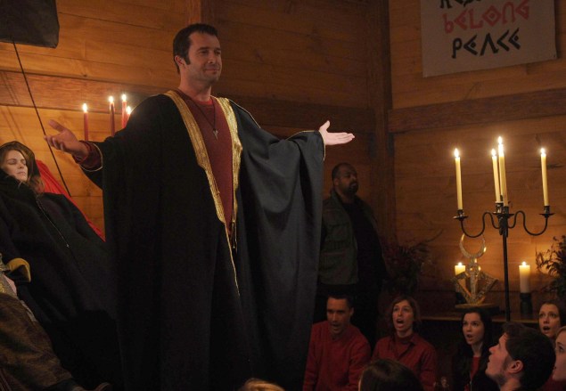 THE FOLLOWING: Joe Carroll (James Purefoy, L) leads a cult in the "Unmasked" episode of THE FOLLOWING airing Monday, March 17 (9:00-10:00 PM ET/PT) on FOX. ©2014 Fox Broadcasting Co. CR: Sarah Shatz/FOX
