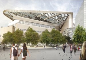 A new rendering of the Bloomberg Center at the Cornell Tech campus. (Photo courtesy of Cornell Tech.)