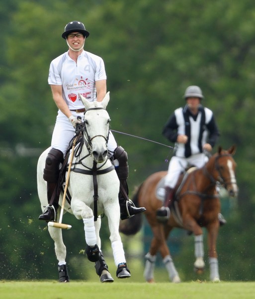 Prince William took a break from parenting to play polo yesterday. (Photo by Max Mumby/Indigo/Getty Images)