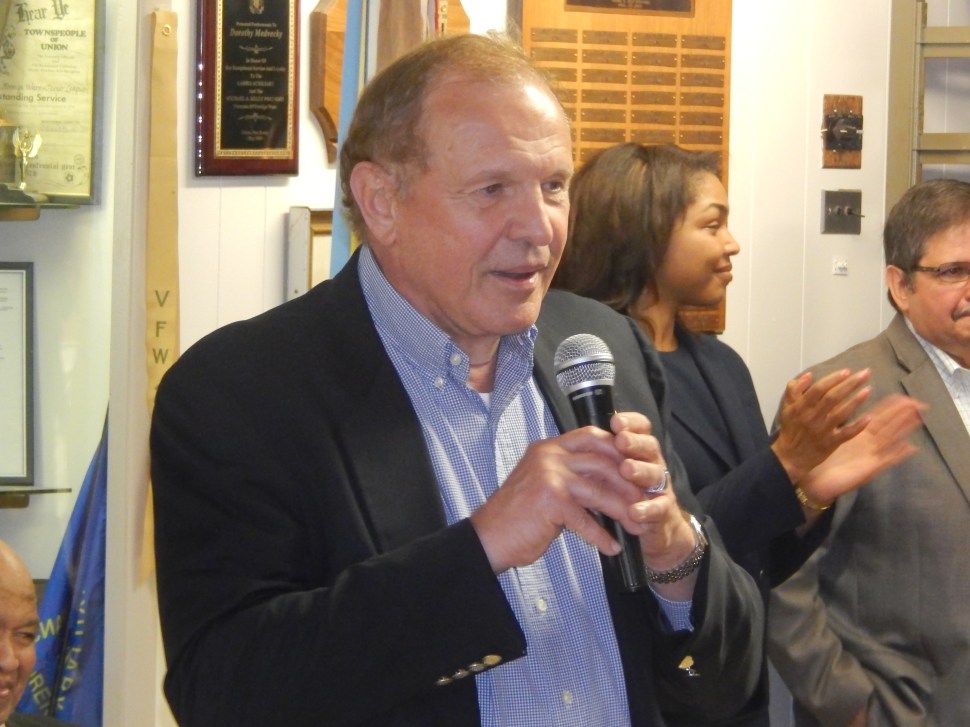 THE GODFATHER - That's how Green introduced Lesniak tonight in Union. Both Holley and Quijano paid tribute and gratitude to the Elizabeth-based senator, who bashed their opponents as Chris Christie Democrats.