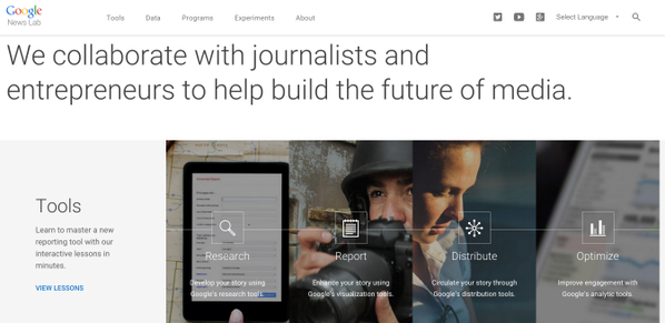 Google News Lab attempts to meld journalism and technology to create a new resource for journalists. (Photo: Twitter)