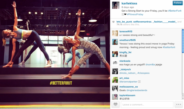 Karlie Kloss did some Friday yoga. (Photo: Instagram)
