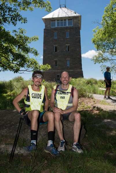 The pair atop Bear Mountain. (Photo courtesy of the runners)