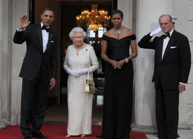 President Obama and the First Lady dined with the Queen and Prince Phillip. (Photo: JEWEL SAMAD/AFP/Getty Images)