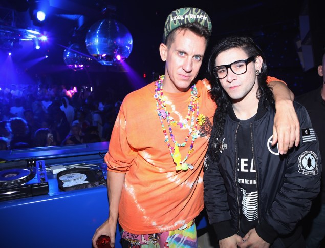 NEW YORK, NY - SEPTEMBER 10:  Jeremy Scott and Skrillex attends the Jeremy Scott Spring/Summer Fashion Week After Party at Space Ibiza on September 10, 2014 in New York City.  (Photo by Jerritt Clark/Getty Images)