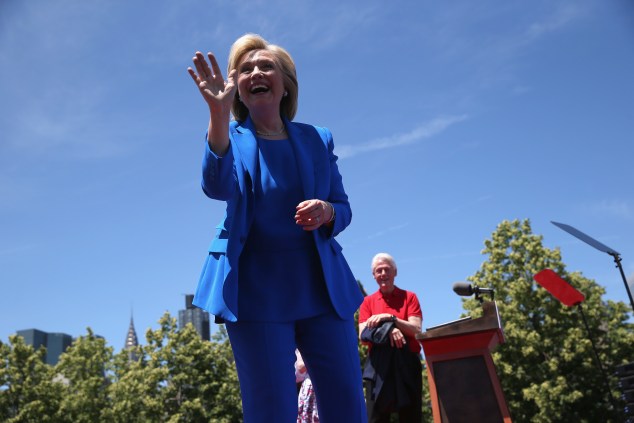 Hillary Clinton kicking off her campaign. (Photo: John Moore/Getty Images)
