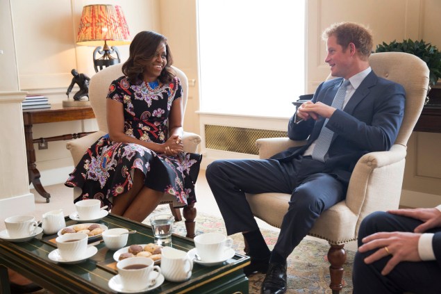 Michelle Obama and Prince Harry had tea at Kensington Palace this week. (Photo: Amanda Lucidon/The White House via Getty Images)