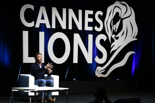 CANNES, FRANCE - JUNE 23:  Chef and businessman Jamie Oliver  speaks onstage a the Edelman seminar  during the Cannes Lions International Festival of Creativity on June 23, 2015 in Cannes, France.  (Photo by Richard Bord/Getty Images)