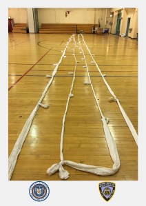 Authorities say this rope was made from 64 bed sheets. (Photo via DOI/Manhattan DA's office)