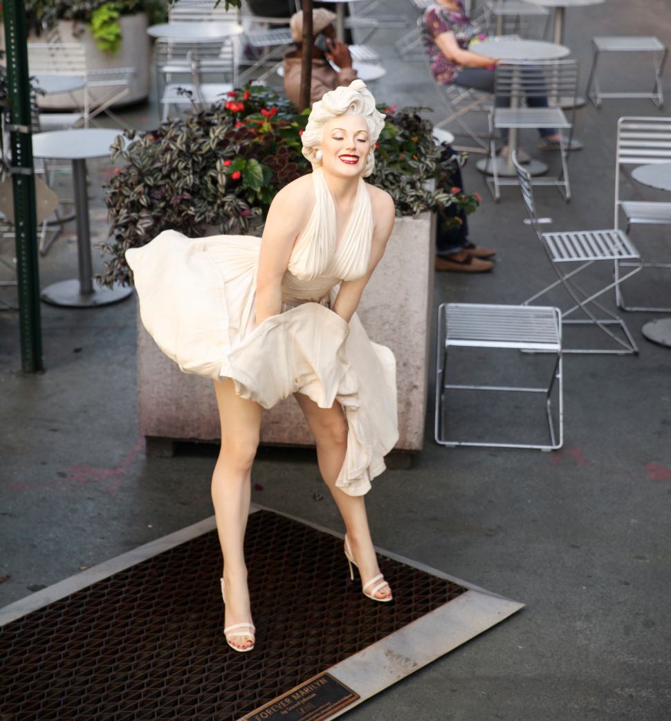 Eighteen of sculptor Seward Johnson's life-size painted bronzes are on display in the Garment District this summer. (Photo: Laurentiu Garofeanu/Garment District Alliance)