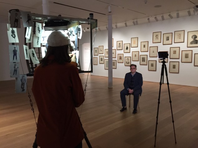 Ryan and Trevor Oakes are in residence at the Drawing Center doing portraits of visitors. (Photo: Courtesy of The Drawing Center)