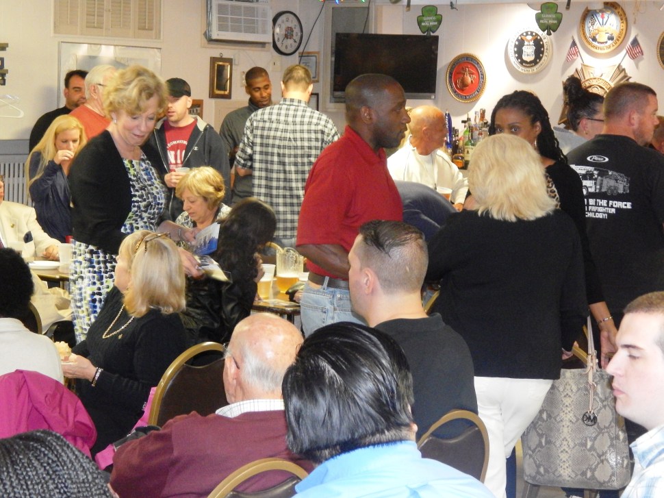 Joanne Rajoppi, at left, in the Cryan crowd.