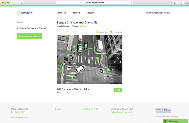 How counting points are set up on the Placemeter platform