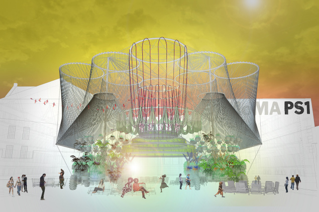 A rendering of “COSMO” in the daytime. (Photo: Andrés Jaque/Office for Political Innovation, courtesy of MoMA PS1) 