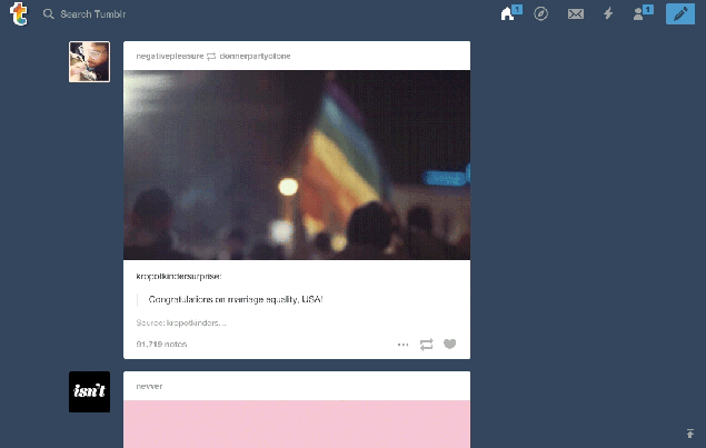 Animations on the Tumblr dash. (Image: Tumblr)