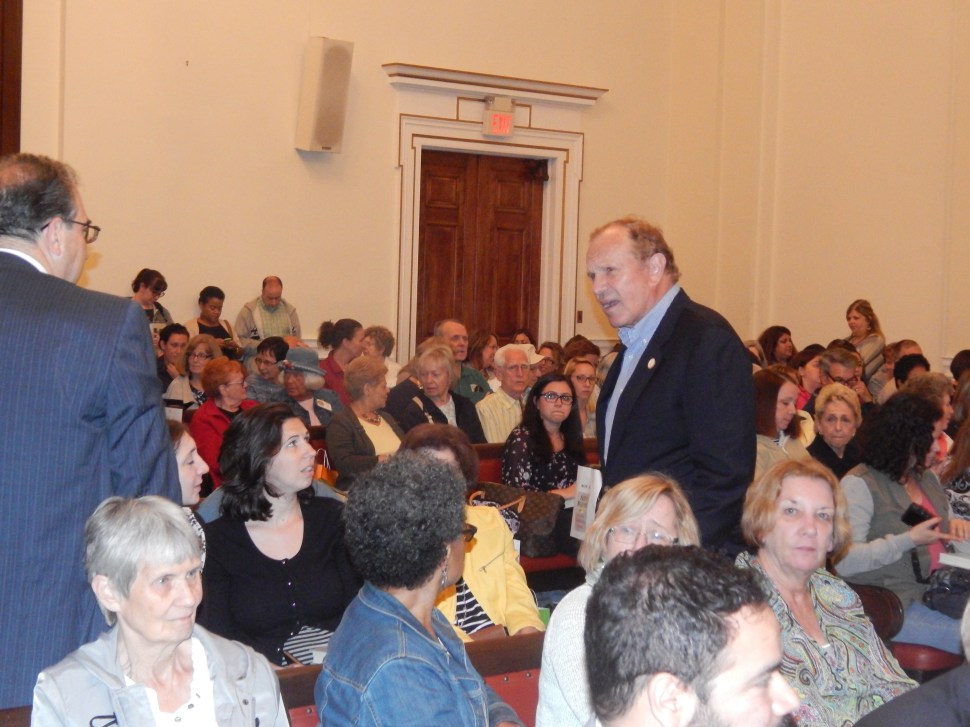 The Long Retail Road to 2017: Lesniak working the crowd in Elizabeth.