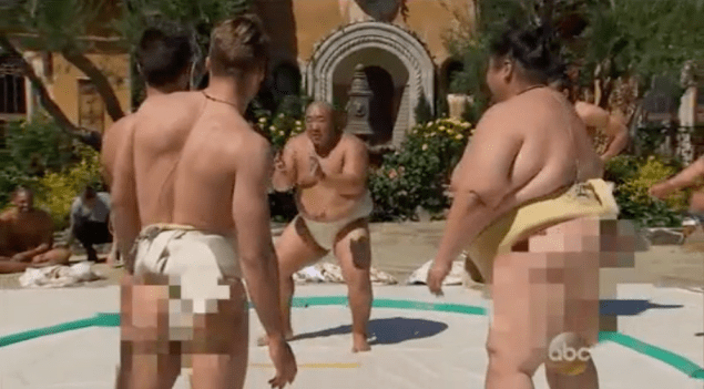 Every Butt Censorer's dream: the sumo wrestling group date. (Photo: ABC)