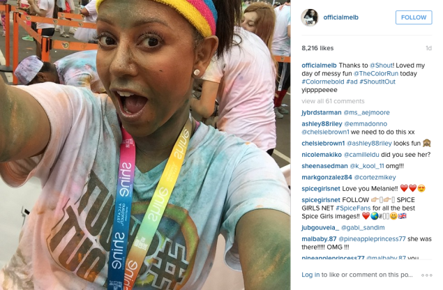 Mel B. did a Color Run over the weekend. (Photo: Instagram/Mel B.)