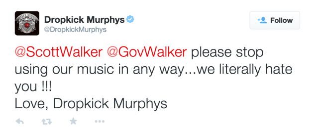 Literally, figuratively, it's all the same to Dropkick Murphys. (Photo: Twitter)