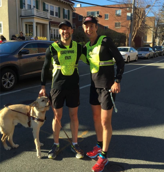 Earlier this year, the pair ran the Boston Marathon together. (Photo: Facebook/Guiding Eyes for the Blind)