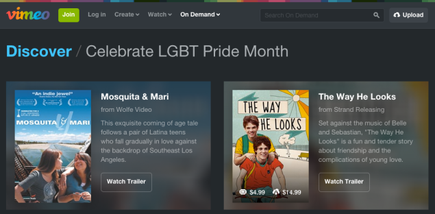 Vimeo set this up for Pride Month but then noted the Supreme Court decision in a blog post. (Image: Screenshot)