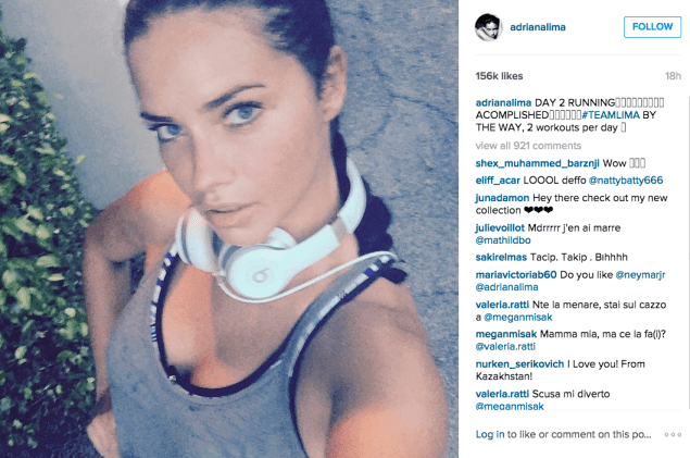 Ms. Lima went for a run. (Photo: Instagram/Adriana Lima)