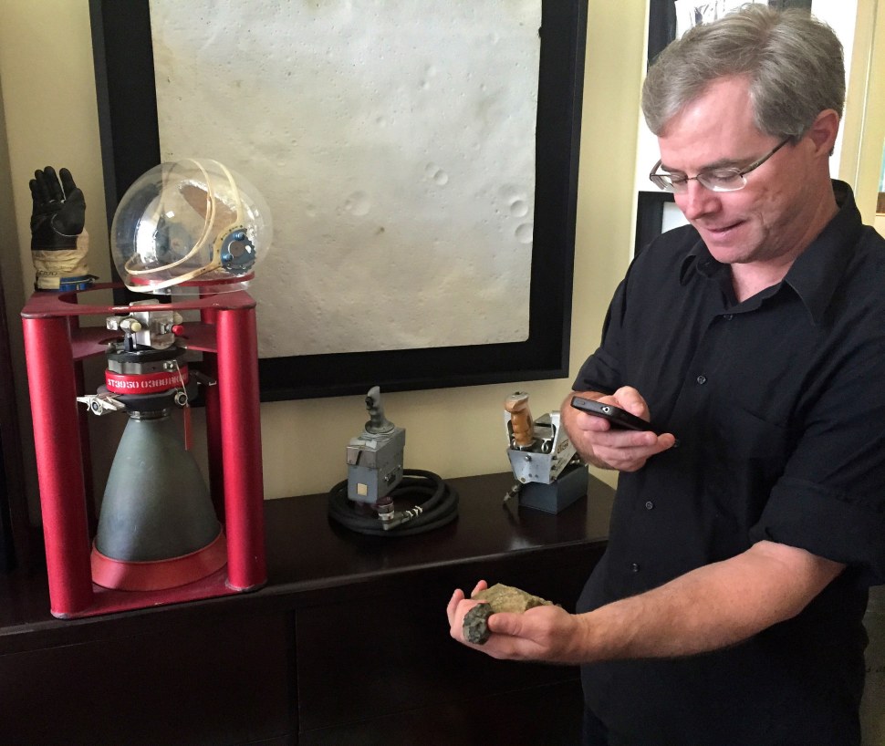Andy Weir with NASA rocks