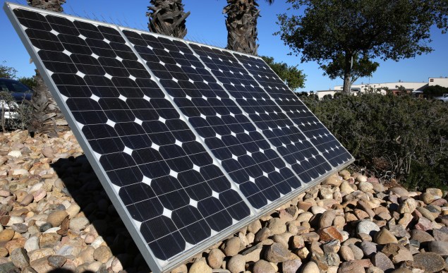 Close up of a solar panel at a microgrid in California. (Photo: Google Commons)