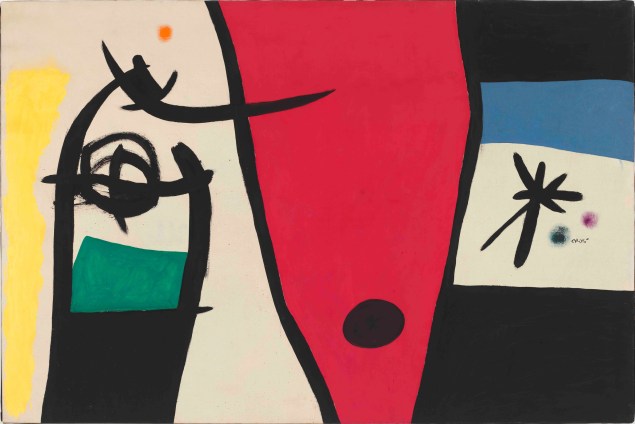 Femme à la voix de rossignol dans la nuit (Woman with the Voice of a Nightingale in the Night) April 18, 1971 by Joan Miró. 
