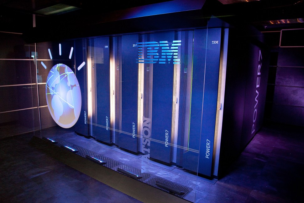 YORKTOWN HEIGHTS, NY - JANUARY 13: A general view of IBM's 'Watson' computing system at a press conference to discuss the upcoming Man V. Machine "Jeopardy!" competition at the IBM T.J. Watson Research Center on January 13, 2011 in Yorktown Heights, New York. (Photo by Ben Hider/Getty Images)