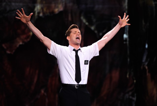 NEW YORK, NY - JUNE 12: Andrew Rannells and the cast of "The Book of Mormon" performs on stage during the 65th Annual Tony Awards at the Beacon Theatre on June 12, 2011 in New York City. (Photo by Andrew H. Walker/Getty Images)
