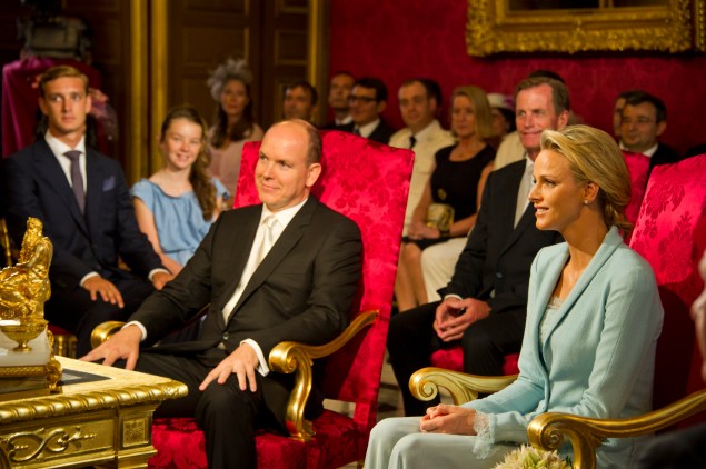 Prince Albert II and Charlene Wittstock's civil ceremony. (Photo: Eric Mathon - Palais Princier via Getty Images)
